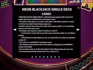 Neon Blackjack Single Deck by Fugaso .